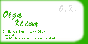 olga klima business card